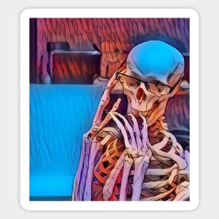 Gossiping skeleton Sticker